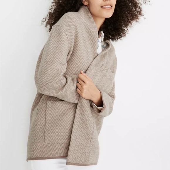 Madewell | Jackets & Coats | Madewell Herringbone Mattson Sweater Coat In Heather Stone | Poshmark